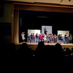 Churchill cast and crew dance it up at the end of "Death Jam Comedy Festival"