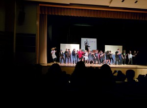 Churchill cast and crew dance it up at the end of "Death Jam Comedy Festival"